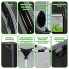 24"x24"x55" 600D Mylar Hydroponic High Reflective Grow Tent for Plants