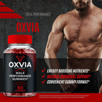Oxvia Male Performance Gummies, Official Oxvia Supplement Gummies - Maximum Strength Performance, All Natural Support Overall Health & Wellness, Ox Via Advanced Support Gummy Reviews (2 Pack)