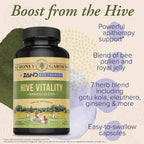Honey Gardens ZAND Bee Therapy Hive Vitality - Herbal Blend with Bee Pollen & Royal Jelly for Apitherapy Wellness Support - Premium GMP Quality - 100 Servings, 100 Capsules