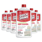 Quick Shine Multi Surface Deep Floor Cleaner and Wax Remover 27oz, 6Pk | Removes Wax Build-Up, Revitalizes Floors & Cleans Grout | Use on Hardwood, Laminate, LVT, Tile and Stone | Pro-Level Cleaning