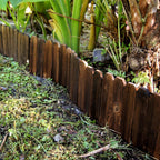 Mulctun Wood Garden Edging - 11.8" H X 47" L Sturdy Wooden Landscape Edging, Natural Flower Bed Edging Borders, Decorative Wooden Garden Fence for Yard Flower Bed Lawns Pathway Tree (2 Packs)