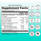 wholier Plant Based Multivitamin Vegan Omega-3 DHA EPA, Vitamin D, B12, Zinc, Vitamin K2, Iron, Iodine, Selenium. 60 Count (30-Day Supply) Glass Bottle
