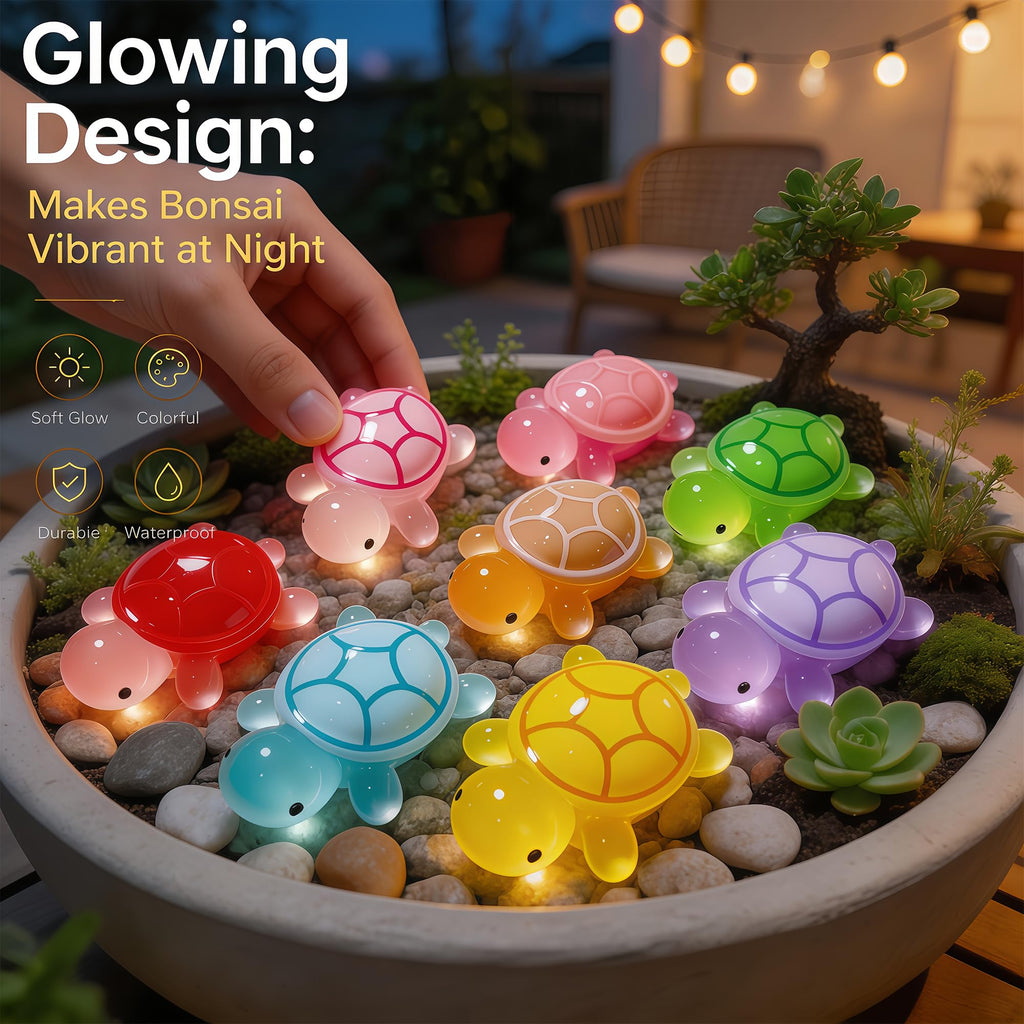 LIFCIUSO 30 Pcs Medium Glow in The Dark 3D Resin Turtles Miniature