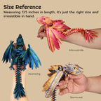 Guwewu Feathered Wyvern Dragon, 3D Printed Dragon, Articulated Dragon, Fidget Dragon, 3D Printed Toys, Desktop Pet (Azurewing)