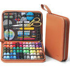 Cebelo Large Sewing Kit for Adults: 2-Year Supply for Home Mending (Brown)