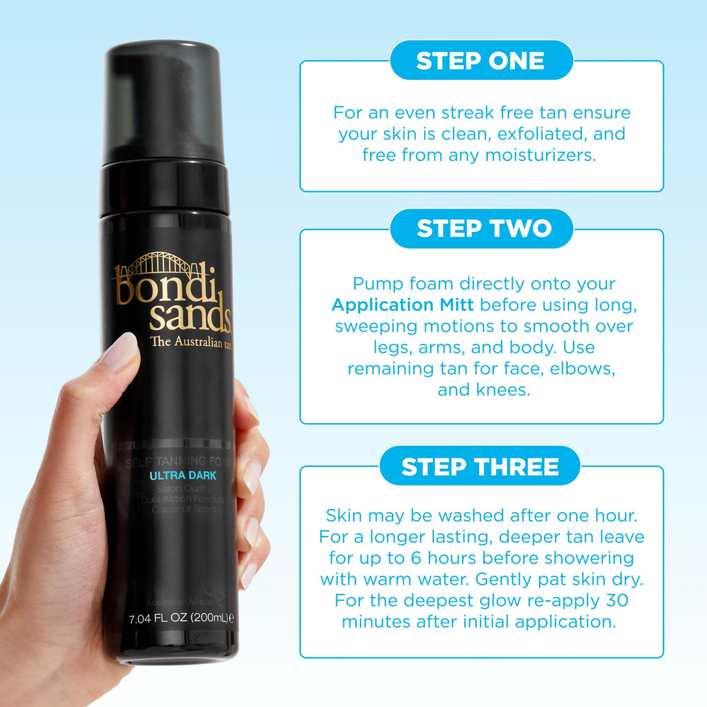 Bondi Sands Self Tanning Foam | Lightweight, Self-Tanner Foam Enriched with Aloe Vera and Coconut Provides an Even, Streak-Free Tan | 6.76 oz/200 mL