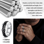Besteel 16Pcs Stainless Steel Spinner Fidget Rings for Men Women Size 8