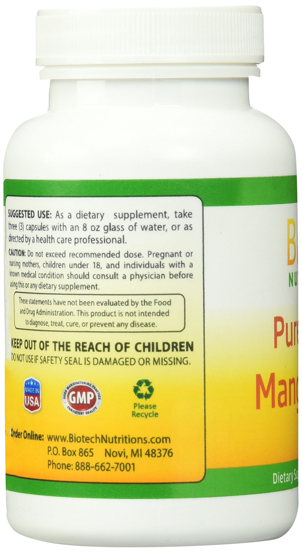 Biotech Nutritions Pure Mangosteen Capsules, 90 Count