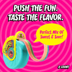 Push Pop Halloween Gummies Gummy Roll Candy, 8 Ct, Individually Wrapped