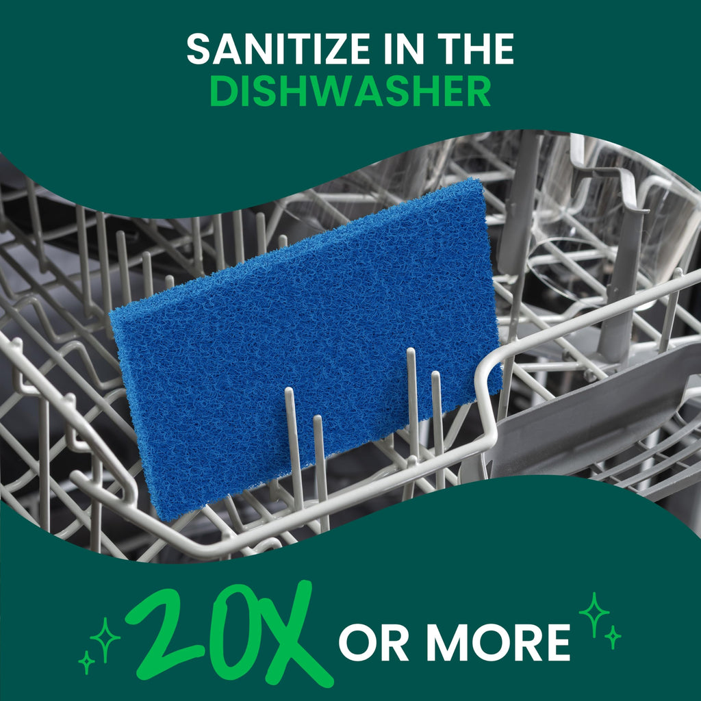Scotch-Brite Zero Scratch Scouring Pad, Effective + Gentle Dish Scrubber for Household Cleaning, 30 Scrub Pads for Dishes, Nonstick Pots and Pans, Glass, Tubs, Showers, Reusable & Durable