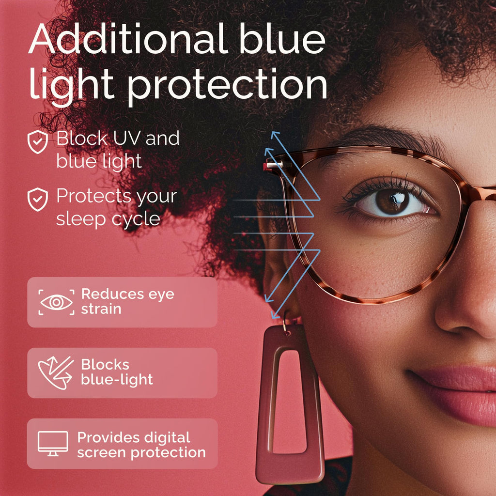 Gaoye Blue Light Blocking Glasses - Trending Round TR90 Frames, Metal Arms, UV400 Protection - Matching Soft Case