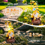 twinbling 13" Garden Solar Spring Gnomes Statues Outdoor