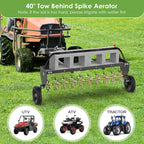 Seeutek 40Inch Tow Behind Spike Aerator - Heavy Duty Rolling Lawn Aerators