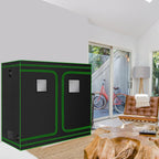 MELONFARM 4x8 Grow Tent, 96"x48"x80" High Reflective 600D Diamond Mylar Canvas with Observation Window and Floor Tray for Hydroponic Indoor Plant Growing