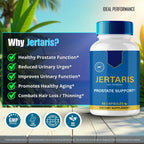 IDEAL PERFORMANCE Jertaris Capsules, Jertaris Prostate Health Supplement Pills - Extra Strength, Jertaris Supports Prostate Heath All Natural Formula, Jerta RIS Capsules, Jer Taris Reviews (2 Pack)