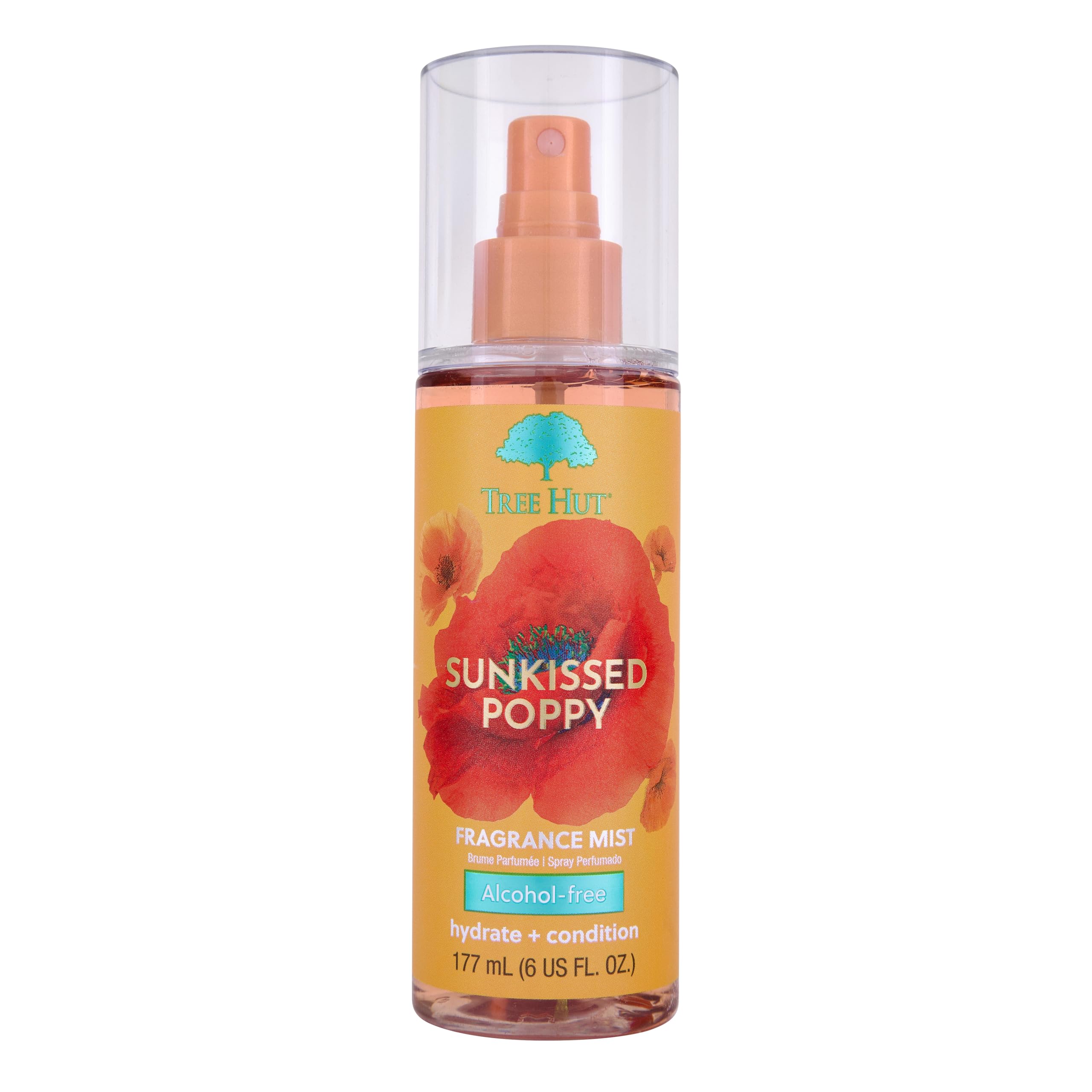 Tree Hut Sunkissed Poppy Fragrance Mist, Spritz On for a Refreshed Feel or Layer with Your Favorite Scents, Versatile Body Spray, 6 fl oz.