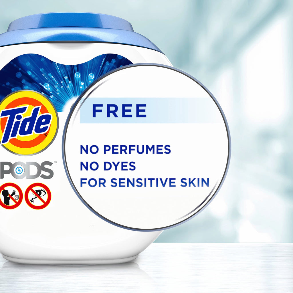 Tide PODS Ultra Oxi Free and Gentle Laundry Detergent Packs, 57 Count, Hypoallergenic Laundry Detergent Pods
