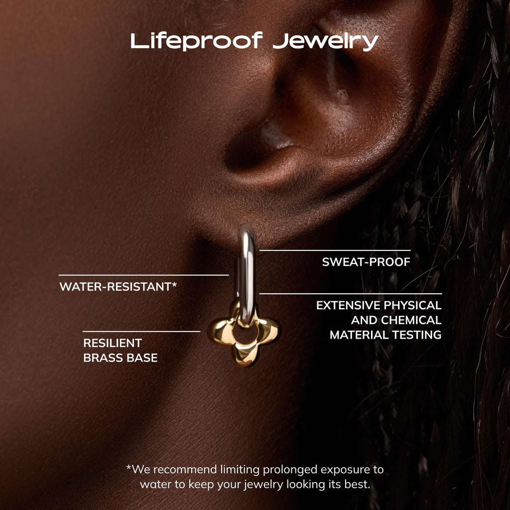 Ana Luisa Huggie Hoop Earrings - Solitaire Pendant Charm Earring - Dainty Hoop Earrings in 14K Gold Plated & Silver Rhodium Plated - Hypoallergenic, Water-Resistant, and Tarnish-Free - Gifts for Women