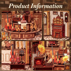 CUTEBEE Book Nook Kit - DIY Miniature House Dollhouse Kit for Adult and Teens, Booknook Bookshelf Decor Alley Model Build with LED Light, Gifts for Family and Friends (Bach Strings)