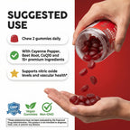 Clean Nutra Cayenne Pepper Beet Root Gummies Beetroot Garlic CoQ10 Hawthorn Berry Grape Seed Extract Olive Leaf Nattokinase Hibiscus Vitamin D Nitric Oxide - VasoEase