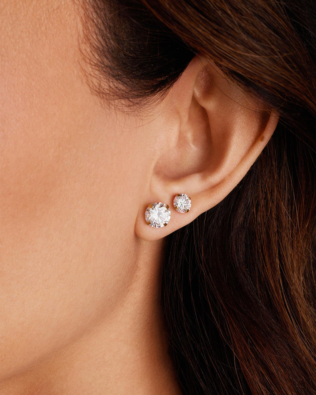 PAVOI CZ Waterproof Stud Earring Set, 14K Gold Plated, Yellow Gold