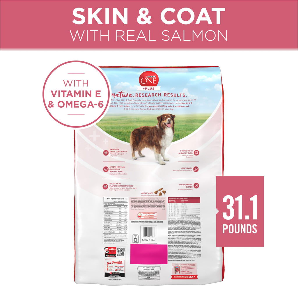 Purina ONE Plus Skin & Coat, Sensitive Stomach Dry Dog Food, 31.1 lb Bag