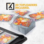 X PRO Toploader Binder | Holds 252 Toploaders | 20 Toploaders INCLUDED | 9-Pocket | Ringless Double-Sided Pockets for TCG, Sports | Premium Top Loader Storage