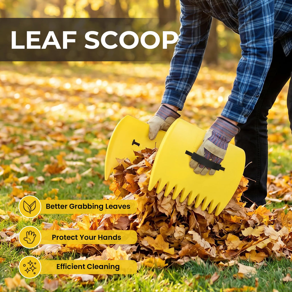 Rake for Leaves - 25 Tines Heavy Duty Metal Rake Set with Leaf Scoops & 53 Gallon Bag, Adjustable 67.5" Garden Rake, 3-in-1 Tool for Yard Pine Needle Grass Cleanup