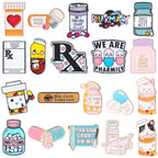 CraftyDream 40 Pcs Pharmacy Enamel Lapel Pins Bulk for Backpacks