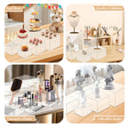 6 PCS Buffet Risers, Large Food Risers for Buffet Table, Food Display Risers for Party, White Acrylic Boxes Dessert Table Display Set, Risers Display Stands (Size 10" 9" 8" 7" 6" 5", Transparent)