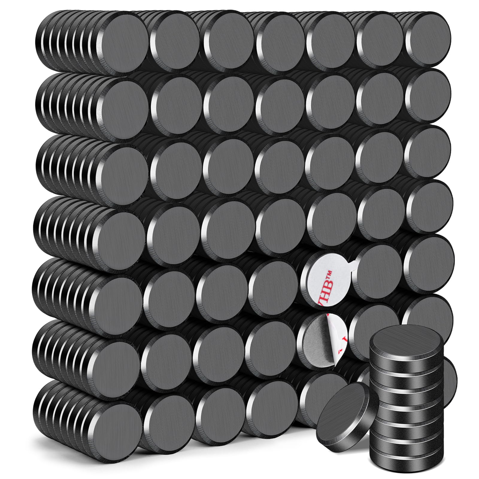 DIYMAG Strong Magnetic Adhesive Dots 400Pcs 0.6x0.12Inch Fridge Refrigerator Magnet for Crafts Whiteboard with Adhesives Backing Magnetic Small Black Button Ceramic Circle Round Heavy Duty