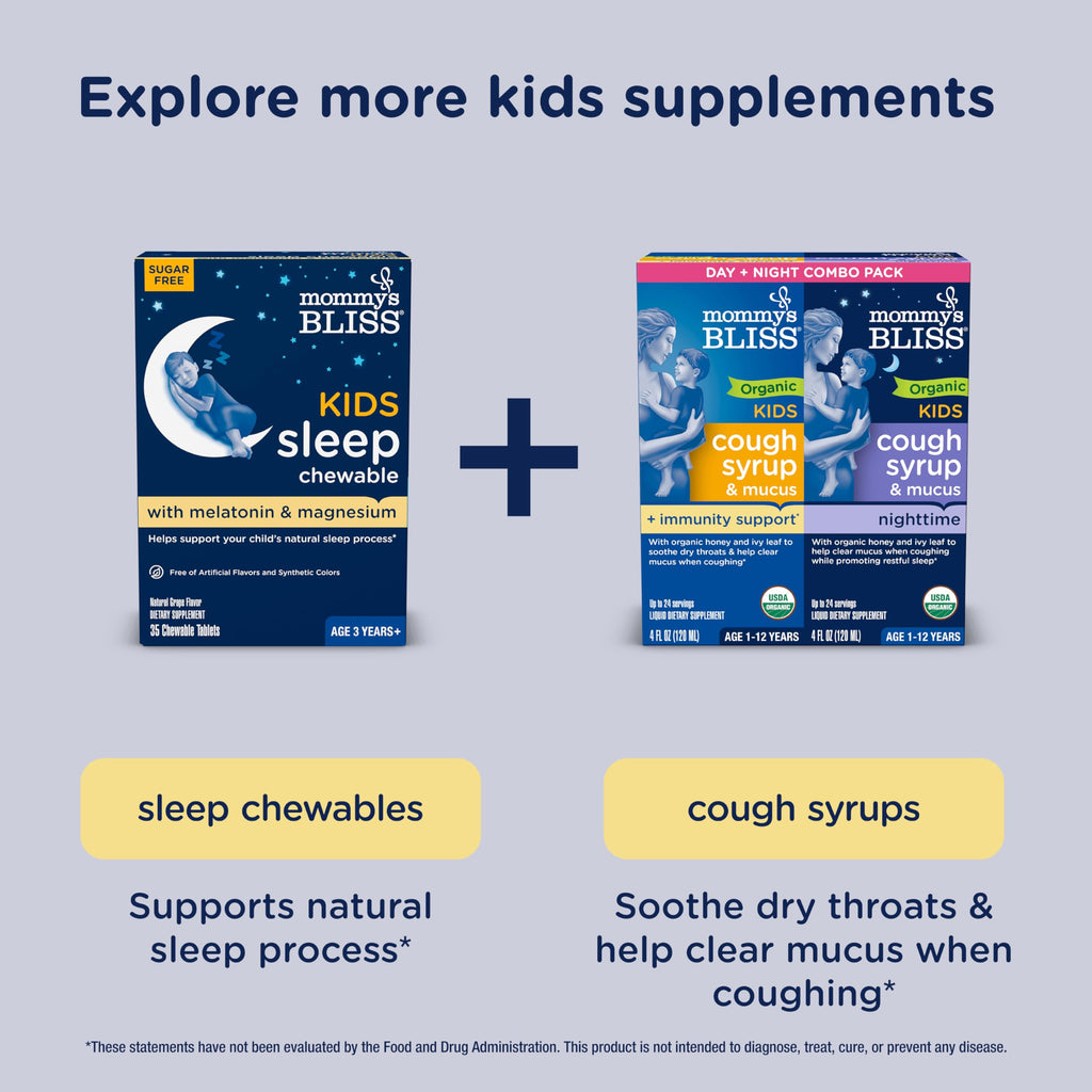 Mommy's Bliss Kids Sleep Gummies with Melatonin, Support Your Natural Sleep Process, Age 3 Years to Adults, Strawberry Flavor, 1G of Sugar, 60 Gummies (Pack of 3)