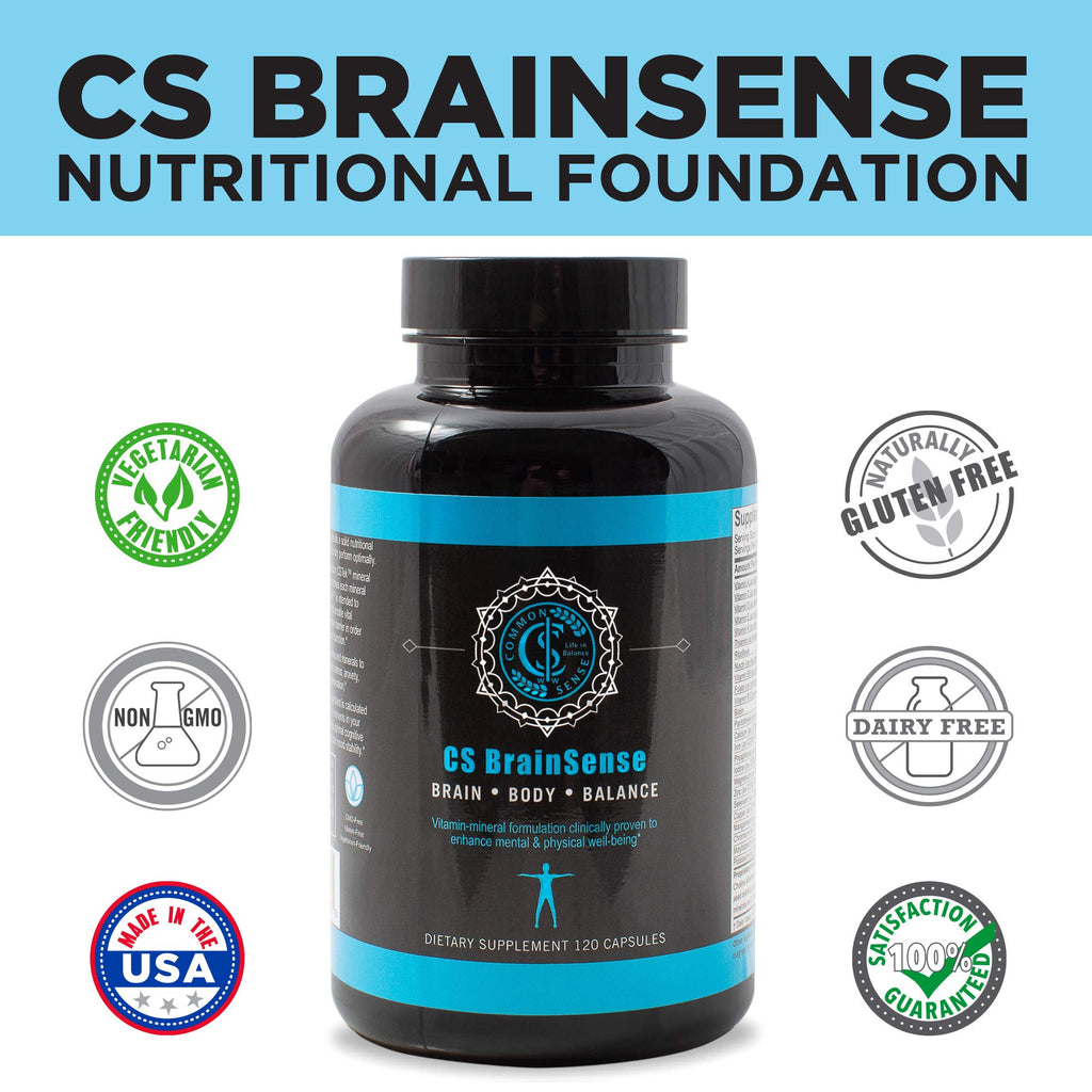 BrainSense Mood Stabilizer & Brain Supplement - Enhance Mood, Mental Clarity, Brain Booster & Cellular Health - Nootropic Supplement & Micronutrients For Brain Fog By CommonSenseWW, 120 Capsules