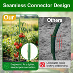 WAENLIR Garden Stakes16 Inch 48 Pack, Tomato cage DIY 4ft 5ft 6ft 7ft 8ft Plant Support Stakes with Connectors and Clips, Plastic Coated Metal Sticks for Tomato Indoor Outdoor