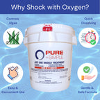 Pure + Simple | All-in-One Weekly Pool Treatment | Controls Algae & Clarifier for Swimming Pools with Copper-Based Formula | Ideal for Above Ground and Inground Use - 10 lbs