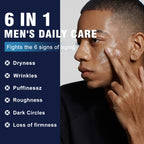 6-in-1 Face Cream for Men – Mens Anti Aging Face Cream w/Caffeine & Retinol to Firm, Hydrate & Refresh Skin, Quick-Absorbing Non-Greasy Formula