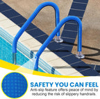 Pool Handrail Cover, 6 Feet Neoprene Zippered Pool Handle Covers, Slip Resistant Rail Grip for Swimming Pool Hand Railing Cover Blue