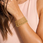 Yoosteel Gold Beaded Bracelets for Women Teen Girls, Gold Plated Jewelry