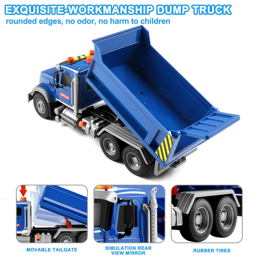 Dwi Dowellin Kid Trucks Toys for Boys Age 3-5,Big Dump Truck with Lights and Sounds,Kids Boy Toys Christmas Birthday Gift Car