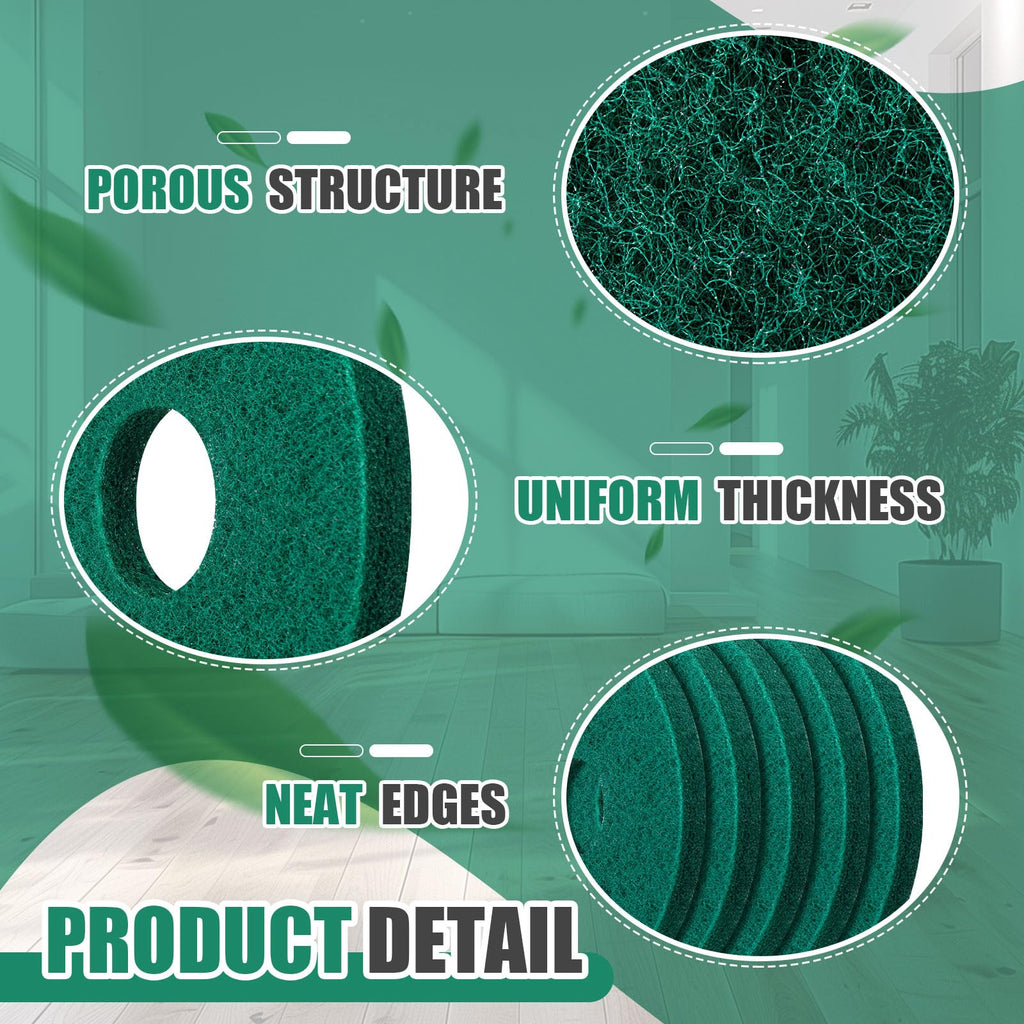 Teenyyou 5 Pcs 12" Cleaning Orbiter Pads Commercial Floor Buffer Pads Hardwood Floor Maintenance Scrubber Polisher Cleaning and Stripping for Orbiter Machine (Green)