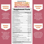 Daily Multivitamin for Women 50 & Over – Memory Support Supplement – Promotes Stress Reduction & Healthy Immune Response – Women's Multivitamin Supplement Designed for Stomach Comfort - 60 Capsules