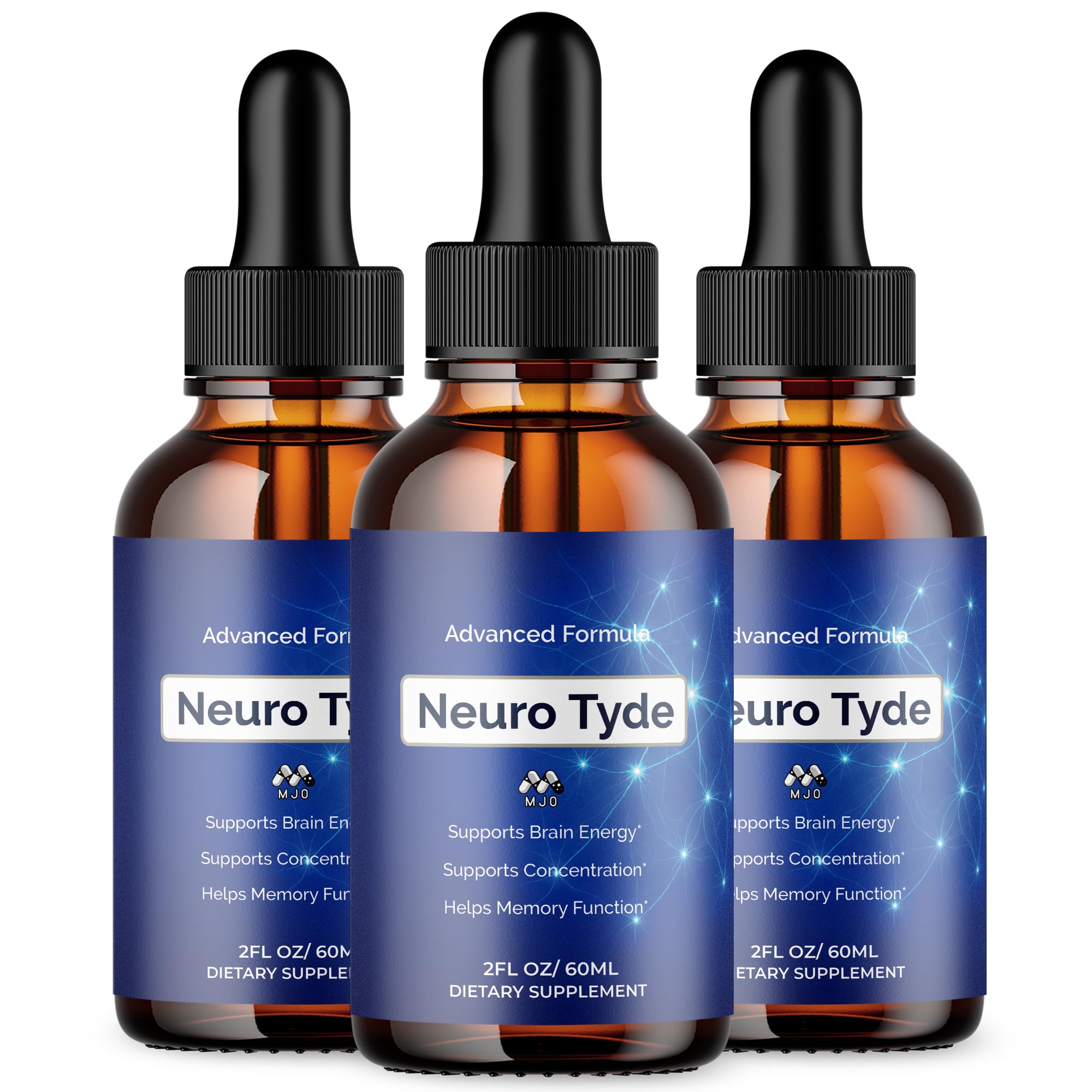 (3 Pack) Neuro Tyde Drops, Official NeuroTyde Memory and Focus Support Supplement, Advanced Overall Health and Wellness Vitamin with Maximum Strength Ingredients Supporting Brain Health (90 Servings)