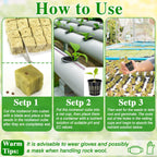 Halatool 72PCS 1.2" Rockwool Cubes & 56PCS 2" Net Cups for Hydroponics