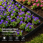 Pmango 10-Pack Galvanized Steel Landscape Lawn Edging 4.5 inch Height Black