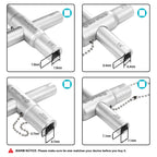 DURATECH 4 Way Sillcock Key Set, Utility Key, Multi-functional Water Key, 2-Pack, for Valve, Faucet, and Spigots