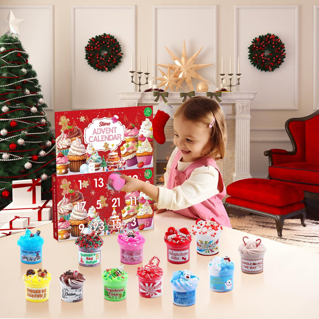 Funewest Slime Advent Calendar 2026 for Kids 24Day Christmas Countdown Kit