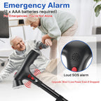 Walking Cane for Men & Women, 3-in-1 Folding Cane with Alarm and Light, Adjustable, Free Standing, Collapsible Walking Stick for Seniors Balance with a Second Handle for Standing, TIRAROME