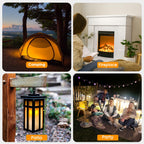 Hompavo 【Upgraded】 Flame Lights with Remote, Timer, 4-Mode Rechargeable