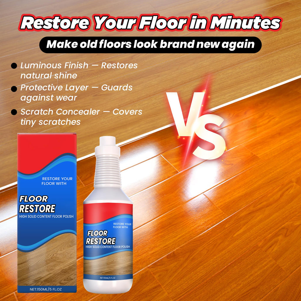 ROVIA Floor Restore Cleaner - Floor Restorer & Polish for Tile, Shine Wood, Laminate, Vinyl, Bamboo - Flooring Protection Agent (2 pcs)