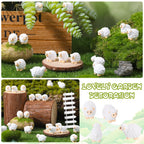 Guiqulai 100pcs Mini Resin Sheep Figurines Garden Decor Ornaments（White）